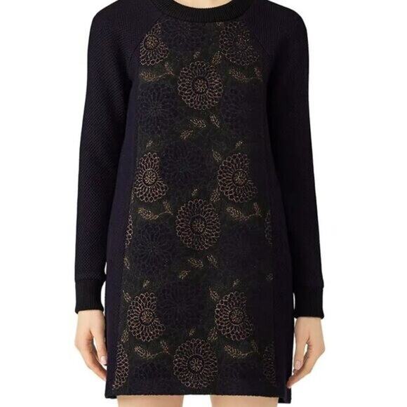 MARTIN GRANT Dresses & Skirts - Martin Grant Brocade Sweater Dress long sleeve Navy size 38 $874